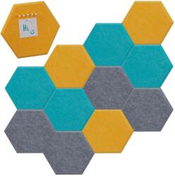 Relaxdays Hexagone colorate din fetru pentru panouri de afiș, set de 12 (10134734)