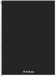 Fortuna Spirálfüzet kockás FORTUNA Monocolor A/4 70 lapos fekete (01.08674) - robbitairodaszer