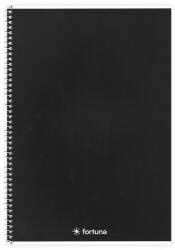 Fortuna Spirálfüzet vonalas FORTUNA Monocolor A/4 70 lapos fekete (01.02130) - robbitairodaszer