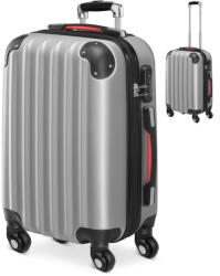 Debau ABS keményfalú kézipoggyász bőrönd 360°-os kerekekkel, ezüst színben