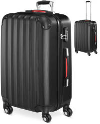 Debau ABS keményfalú utazóbőrönd L méret 62 liter, 360°-os kerekekkel, fekete színben