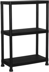 Marbueno Raft 3 Polițe Plastic Negru 61x31x91 cm Grădină 10536 Raft