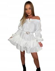 VASARI Női overál spanyol fodros ruha Vasari Rodosz fehér