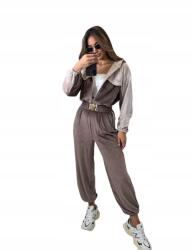 Millagro Női velúr overál kapucnival Millagro fango/BÉZS