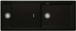 SCHOCK Prepstation D-150 konyhai mosogatótálca Cristadur Green Line Night 1140 x 460 mm lefolyó távműködtetővel, gránit kompozit, éjfekete, beépíthető (PRED150NIGHSA)