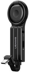 USAMS adapter AU11 2-in-1 USB-C to 3.5mm + USB-C + Ring Holder fekete SJ359TC01 (US-SJ359) (SJ359TC01)
