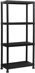 Marbueno Raft 4 Polițe Plastic Negru 61x31x131 cm Grădină 10537 Raft