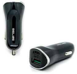 Beline 1xUSB és 1xUSB-C 5A 30W töltőfej (csak fej) fekete (CC18 without cable)