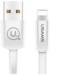 USAMS U2 lapos kábel Lightning 1.2m iPhone 5/6/7/8/X készülékhez SJ199IP02 fehér (US-SJ199) (SJ199IP02)
