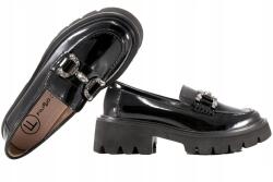 Filippo DP6475 Női Félcipő Mokaszin Bőr Lakk fekete 40 Fekete (DP6475/24 BK L)