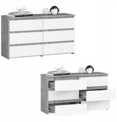 AKORD Komód szekrény CL100 6 fiókos beton-fehér Akd (KOMMCL1006SZBETWEISSPK)