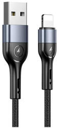 USAMS Braided U55 2A Lightning kábel 1m SJ448USB01 (US-SJ448) fekete (SJ448USB01)