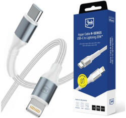 3mk Protection Hyper Cable N-SERIES USB-C to Lightning kábel 1m 9V/2A 20W fehér (5903108680240)