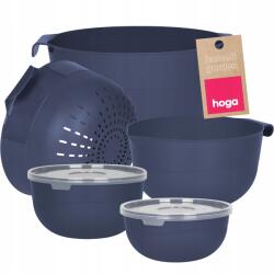 Hoga Konyhai Tálak Fedővel Durszlak Cédrus Edénykészlet Tálak 7 db-os (HGZ1001 GRANATOWY)
