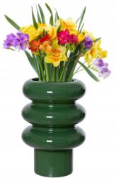  Üveg virágváza 14x20m Zöld dekoratív elegáns (830830)