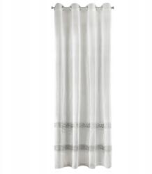 Eurofirany Függöny készre szerelve Anne 140x270 fehér-ezüst bársony mintás (354318)