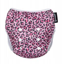 T-TOMI Rózsaszín gepárd mintás fodros pelenka fürdőruhák (TT3875)