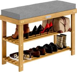 CASARIA Akác cipőtartó ülőkével 90 x 30 x 48 cm (109679)