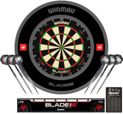 Winmau Darts tábla Winmau BLADE 6 Triple Core falvédővel és két szett nyíllal, dobóvonallal
