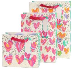 ARTEBENE ajándéktasak (22x30x11 cm) színes szívek (6) (206488)