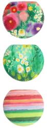  Artebene mini doboz tükörrel kör alakú (8x7x3 cm ) 3-féle színes, tavaszi minta (6) (210608)