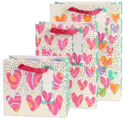 ARTEBENE ajándéktasak (18x25x8 cm ) színes szívek (6) (206487)