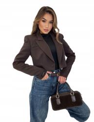 Millagro Női blézer rövid oversize csokoládébarna Millagro Classic
