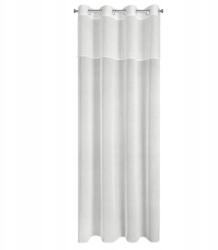 Eurofirany Függöny készre szerelve Agis 140x250 fehér, mohair csíkkal díszítve (5903571622839)