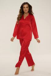 De Lafense Cordelia hosszú szaténpizsama, piros, XL