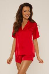 De Lafense Cordelia rövid szaténpizsama, piros, XL