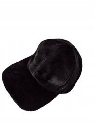  Női baseball sapka szőrme/macis őszi-téli fekete (M-325)