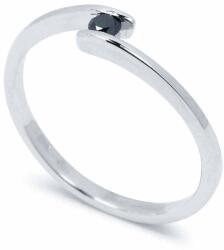 White & Black Fekete gyémánt eljegyzési gyűrű - 2, 5mm - fehérarany (AU14268)