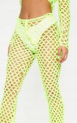 Prettylittlething Z9F102 Plt Lime Horgolt Egyenes Szárú Nadrág Casual S