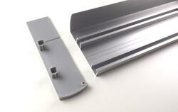  2 soros előlapos ezüst színű alumínium sín tartozékokkal - 210 cm