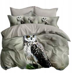 Cotton world 3D Ágyneműhuzat garnitúra 160x200 Bagoly Állatok Szürke 3 részes (SMY-3028)