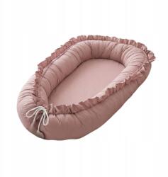 Muminky Báb Csecsemő Fészek Fodros Pamut Fekhely 60x90 Piszkos Rózsaszín
