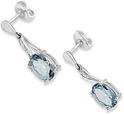 ÉkszerM Fehérarany Brill és Topáz Köves Fülbevaló AU 96741