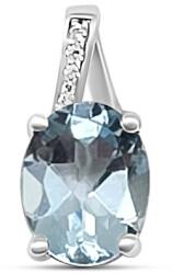 ÉkszerM Fehérarany Briliáns és Topáz Köves Medál AU 96742