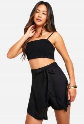 Boohoo Fekete Szoknya- Rövidnadrág Kivágás Y90 B18__M