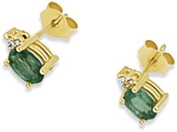 ÉkszerM Arany Fülbevaló Briliáns és Smaragd Kővel AU 96740