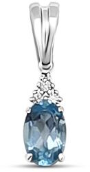 ÉkszerM Fehérarany Briliáns és Topáz Köves Medál AU 96731