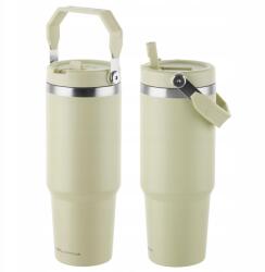 Florina Termo Bögre Szívószállal Nagy termosz Kulacs Rozsdamentes 890ml Lime (383496)