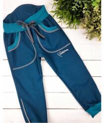 Kulišárny. cz Gyerek softshell nadrág PETROLEJ fleece anyaggal, 128 (225505---128)