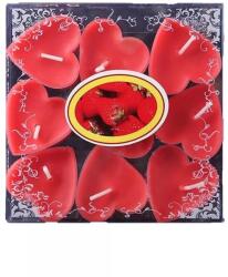  Set 9 Lumanari in Forma de Inima, 4 x 2 cm Rosu (134537)