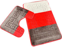 Troya Troya, piros görög, 2 Részes Fürdőszobai Szőnyeg