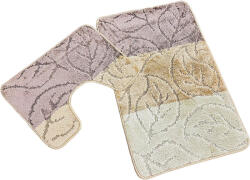 Troya Troya, barna béz krém levél, 2 Részes Fürdőszobai Szőnyeg