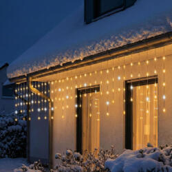 Somogyi Elektronic KKF300D5M LED-es sziporkázó fényfüggöny, 300 db melegfehér DOT LED, átlátszó vezeték, hálózati adapter, kül- és beltéri kivitel (KKF300D5M) - decorit