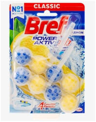 Bref WC illatosító 2 x 50 g golyós Power Aktiv Bref Lemon (64421) - irodaszerpiac