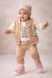 Baby 3részes babaruha szett- Macskás, bézs Méret: 68-74