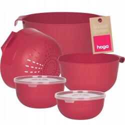 Hoga Konyhai Tálak Fedővel Durszlak Cédrus Edénykészlet Tálak 7 db-os (HGZ1001 BORDOWY)